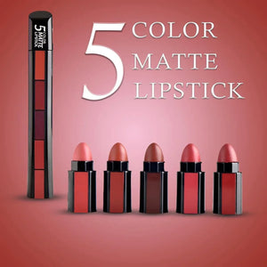 Buy 1 Get 1 Free Offer | 5 in 1 Lipstick Matte lipsticks Waterproof | Long Lasting | Easy to Carry